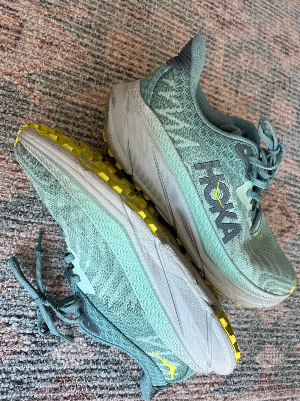 Hoka Challenger ATR 7 running sneakers yellow and aqua - Picture 9 of 11
